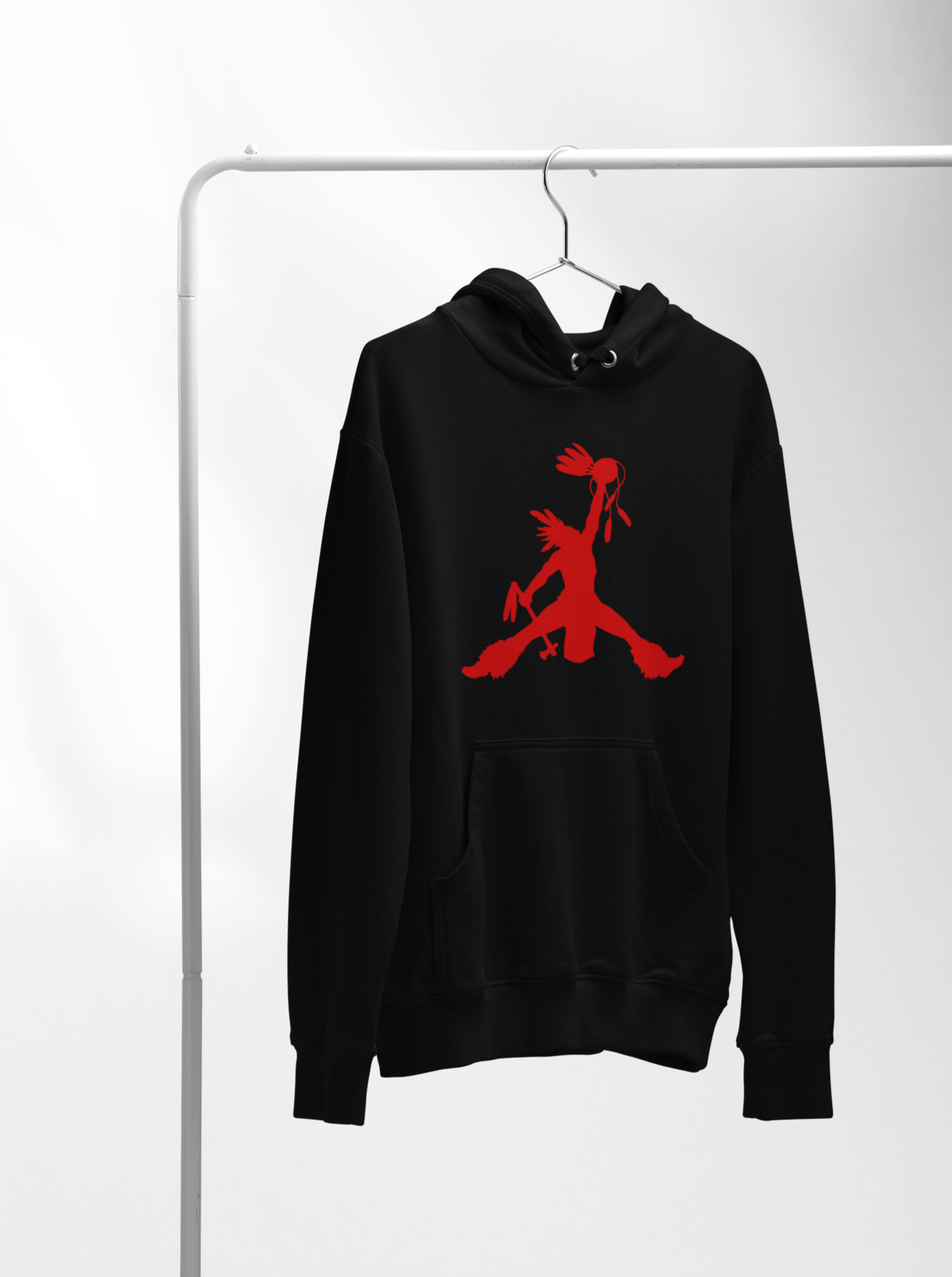 Crow Hop Hoodie - Red Ink on Black