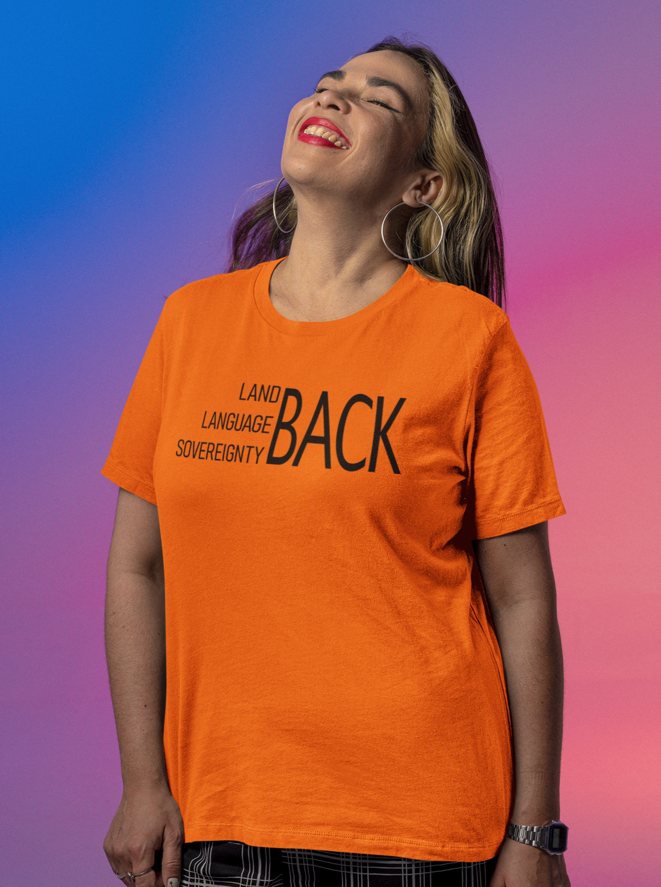 Land Language Sovereignty T-Shirt - Orange