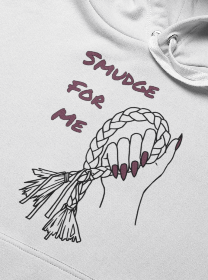 Smudge for Me Female Hoodie - Black & Wine Ink on White