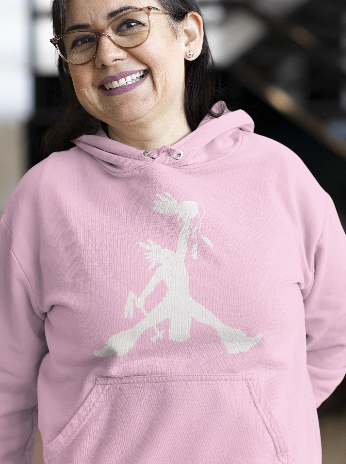 Crow Hop Hoodie - White Ink on Varsity Pink