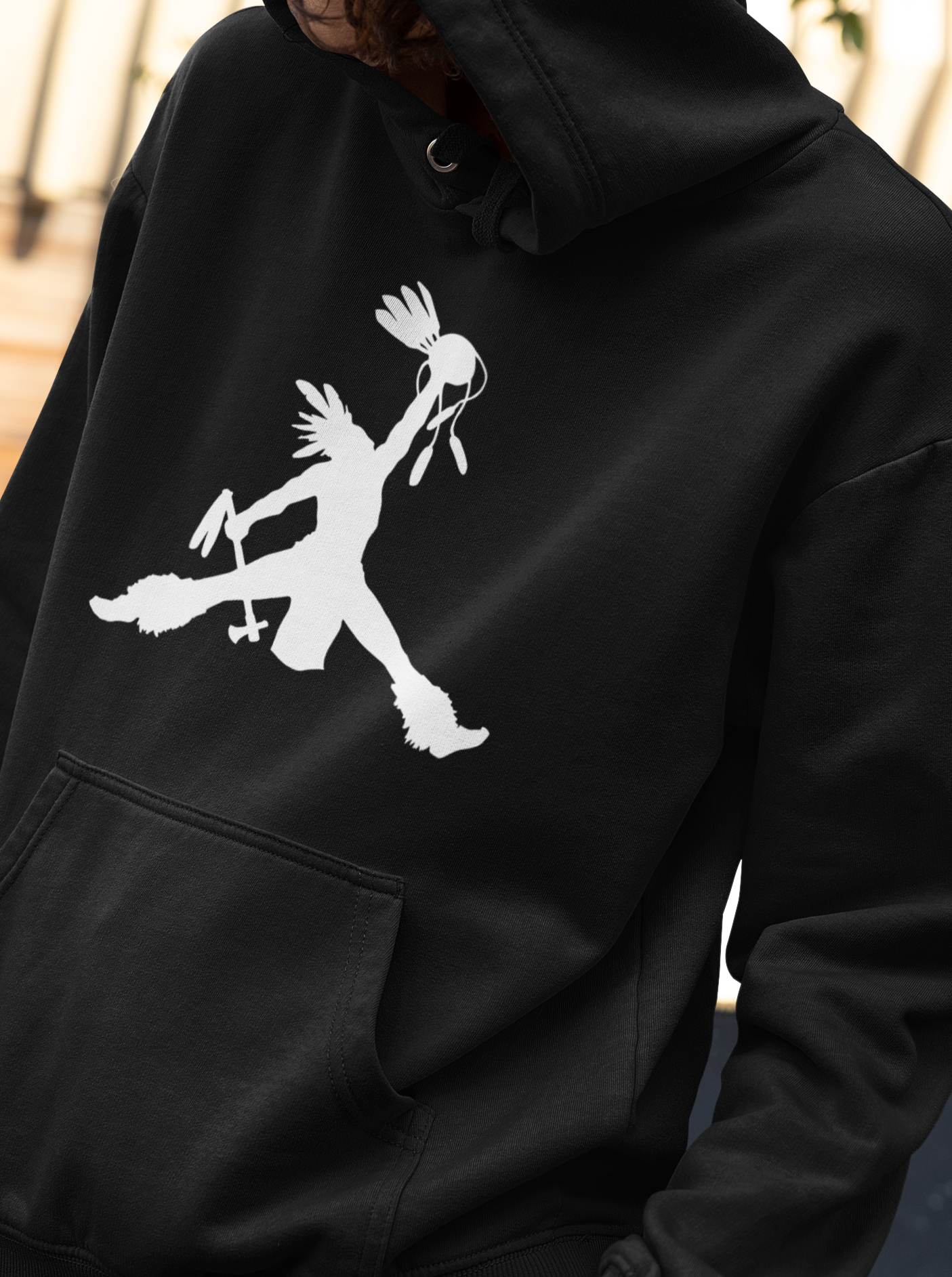 Crow Hop Hoodie - White Ink on Black