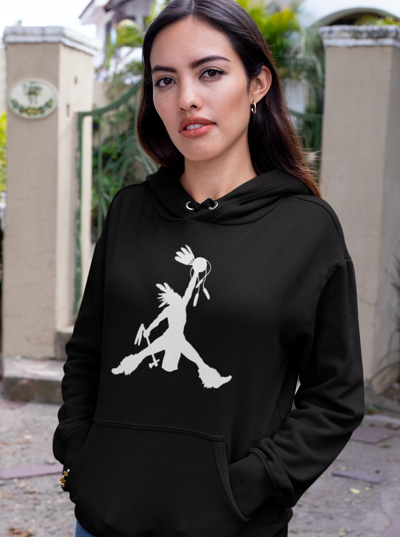 Crow Hop Hoodie - White Ink on Black