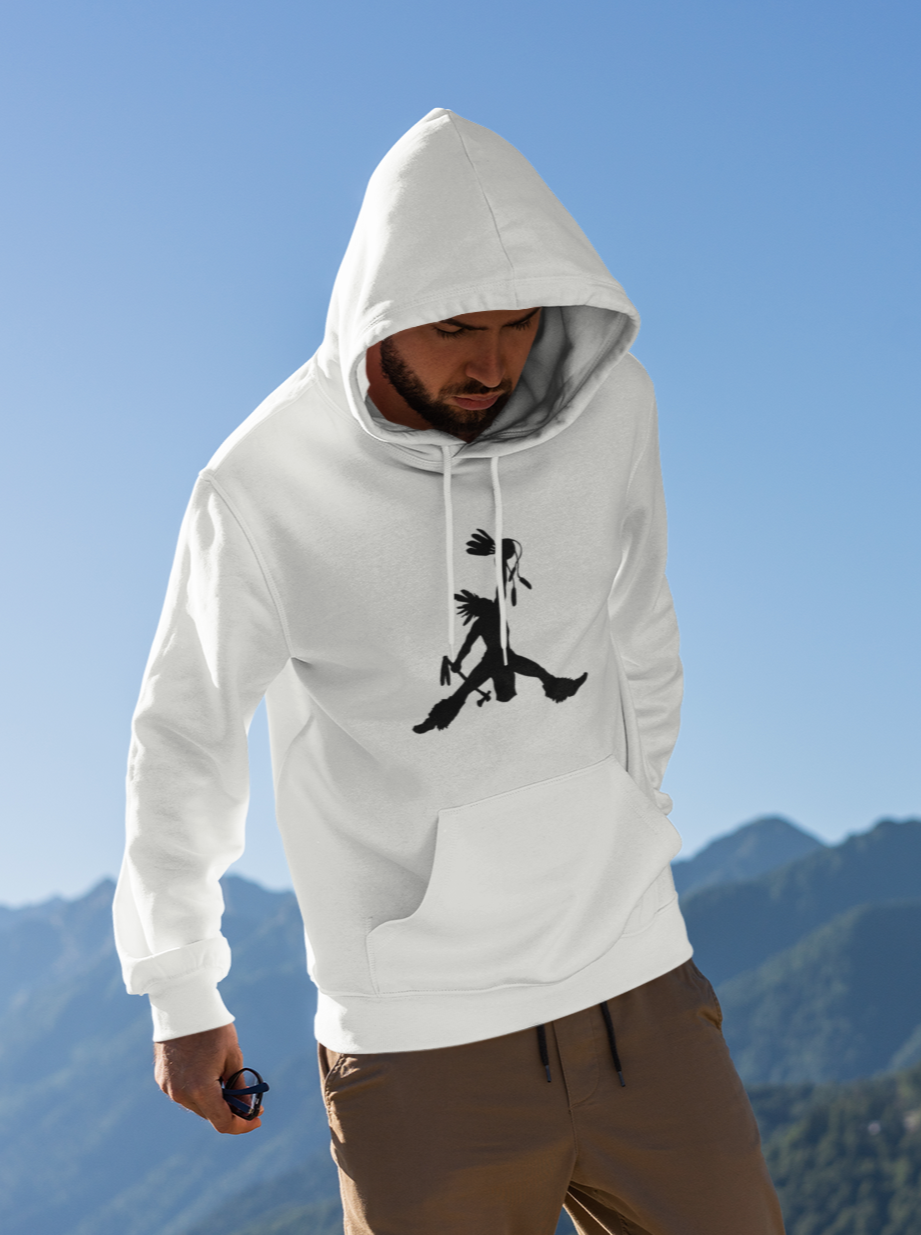 Crow Hop Hoodie - Black Ink on White