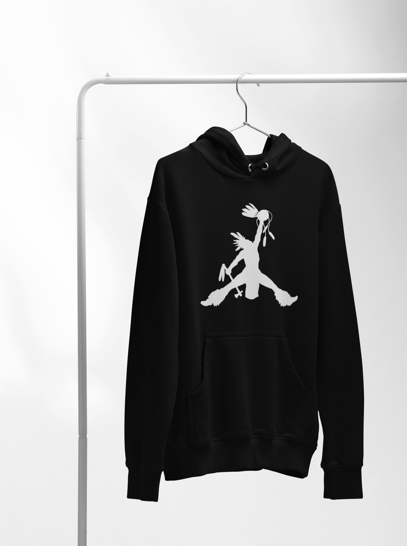 Crow Hop Hoodie - White Ink on Black