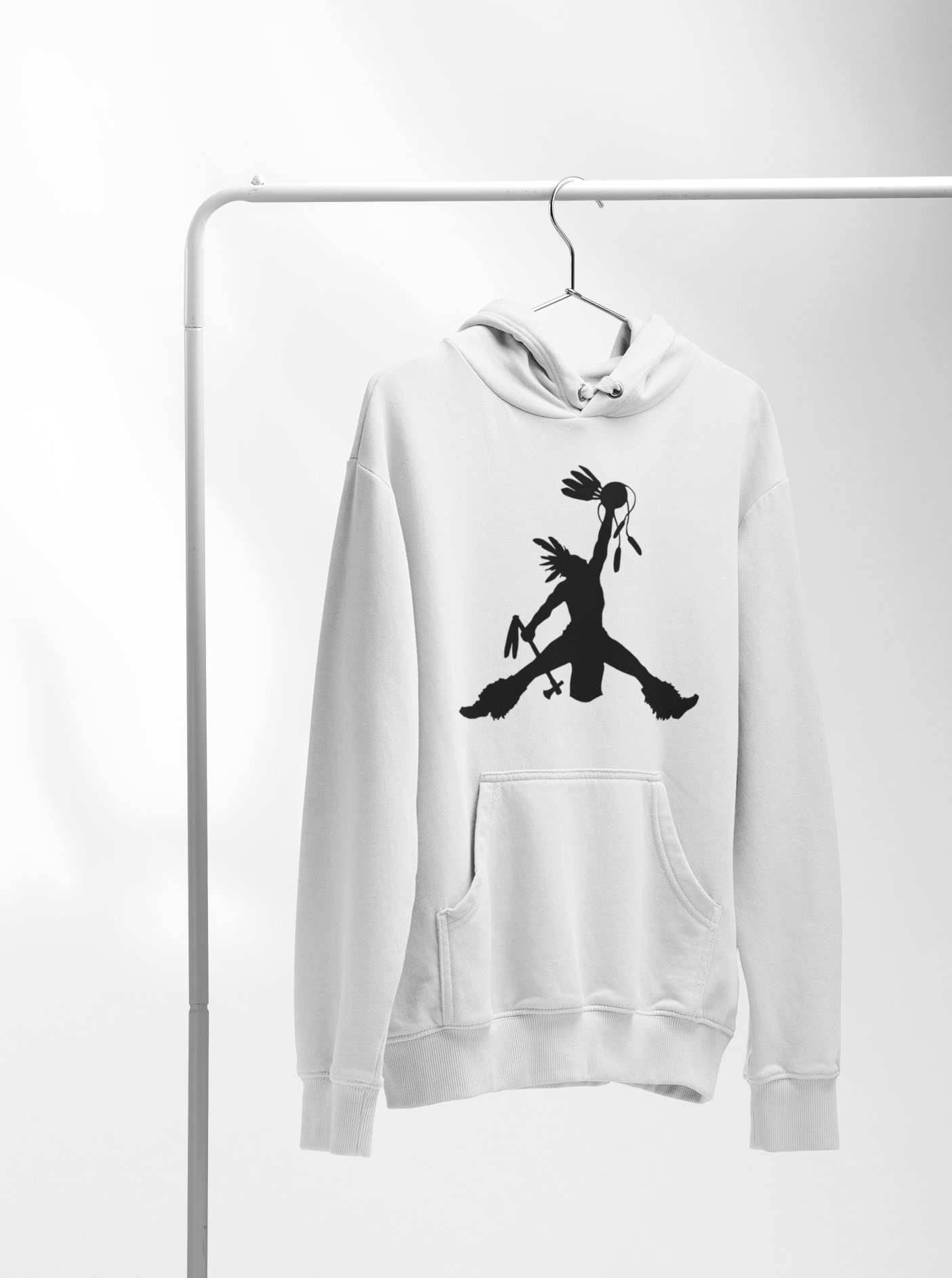 Crow Hop Hoodie - Black Ink on White