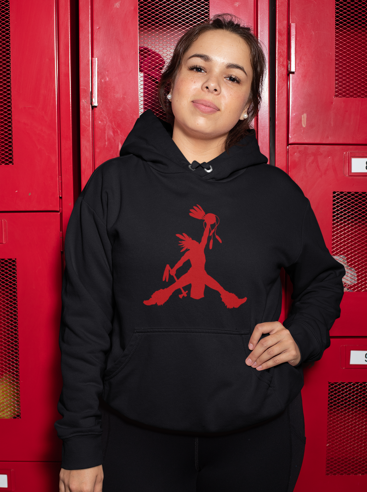 Crow Hop Hoodie - Red Ink on Black